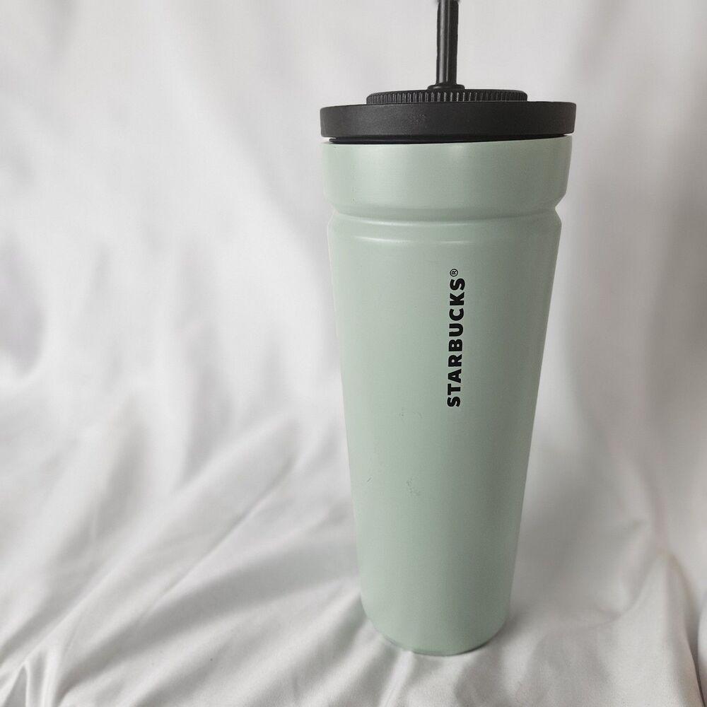 Starbucks Green 24oz Stainless Steel Insulated Tumbler Cup Lid Straw Cold Drinks